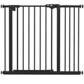 Säkerhetsgrind för Hundar och Husdjur, Justerbar 74-94 cm, Svart Metall