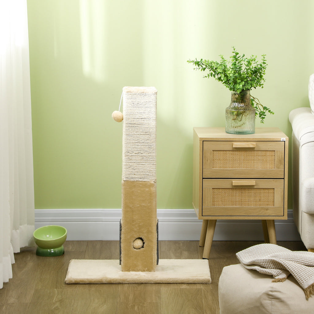 Robust klöspelare med massageborstar och leksaker – Beige, 79 cm