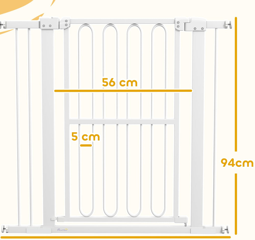 Hundgrind för Dörr & Trappa – Justerbar 76–104 cm (Vit, Höjd 94 cm)