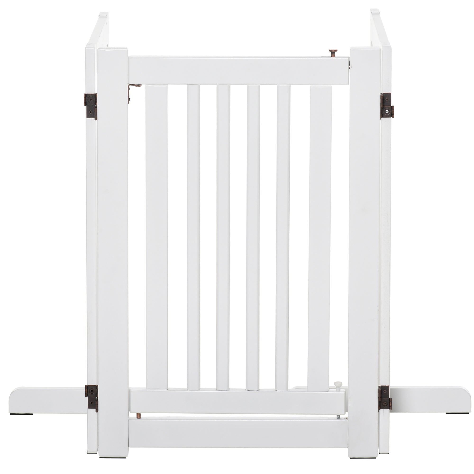 PawHut Fristående Säkerhetsgrind med Dörr – 3 Paneler – Vit – 155 cm