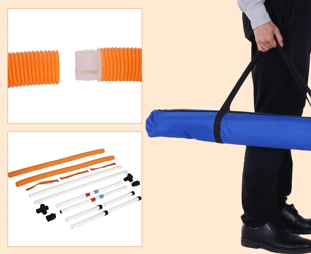 Agility Hoppring för Hundar – 2-i-1 Design med Transportväska – Orange/Vit