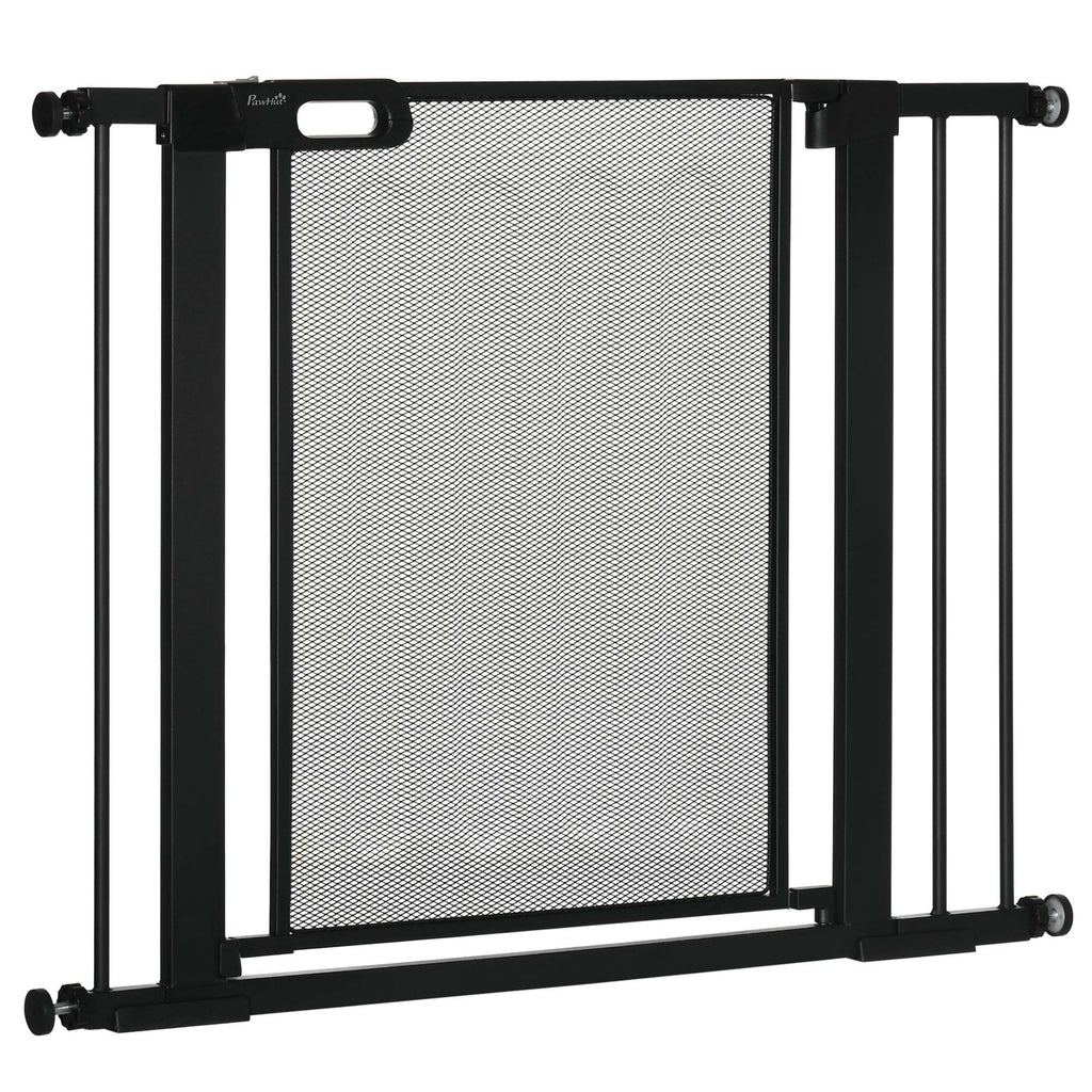 PawHut Justerbar Säkerhetsgrind för Husdjur – Svart – 75–103 cm