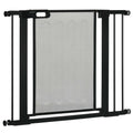 PawHut Justerbar Säkerhetsgrind för Husdjur – Svart – 75–103 cm