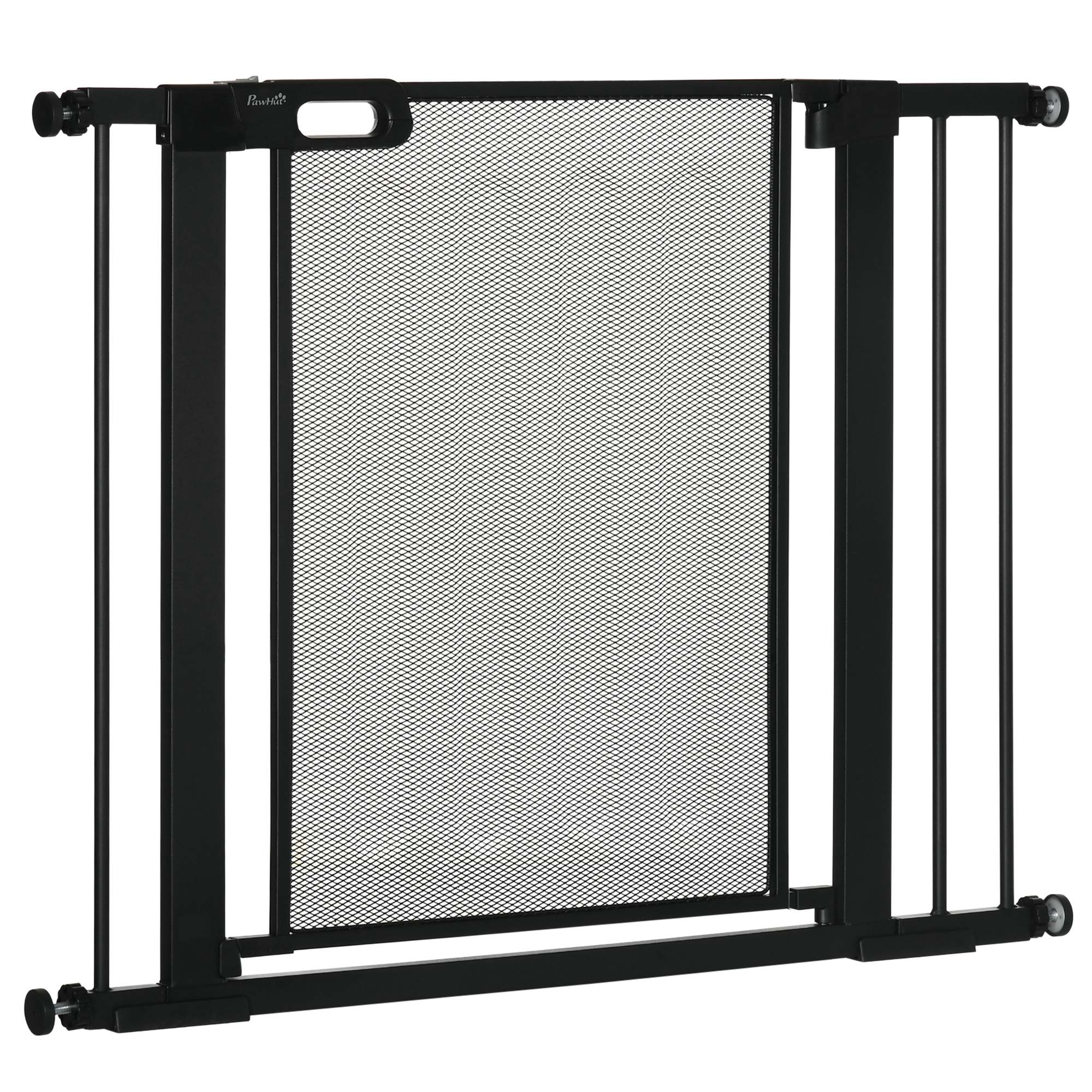 PawHut Justerbar Säkerhetsgrind för Husdjur – Svart – 75–103 cm