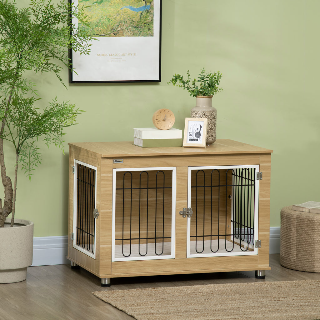 PawHut Dekorativ Hundbur Möbler med mjuk dyna – 90 x 58 x 65 cm