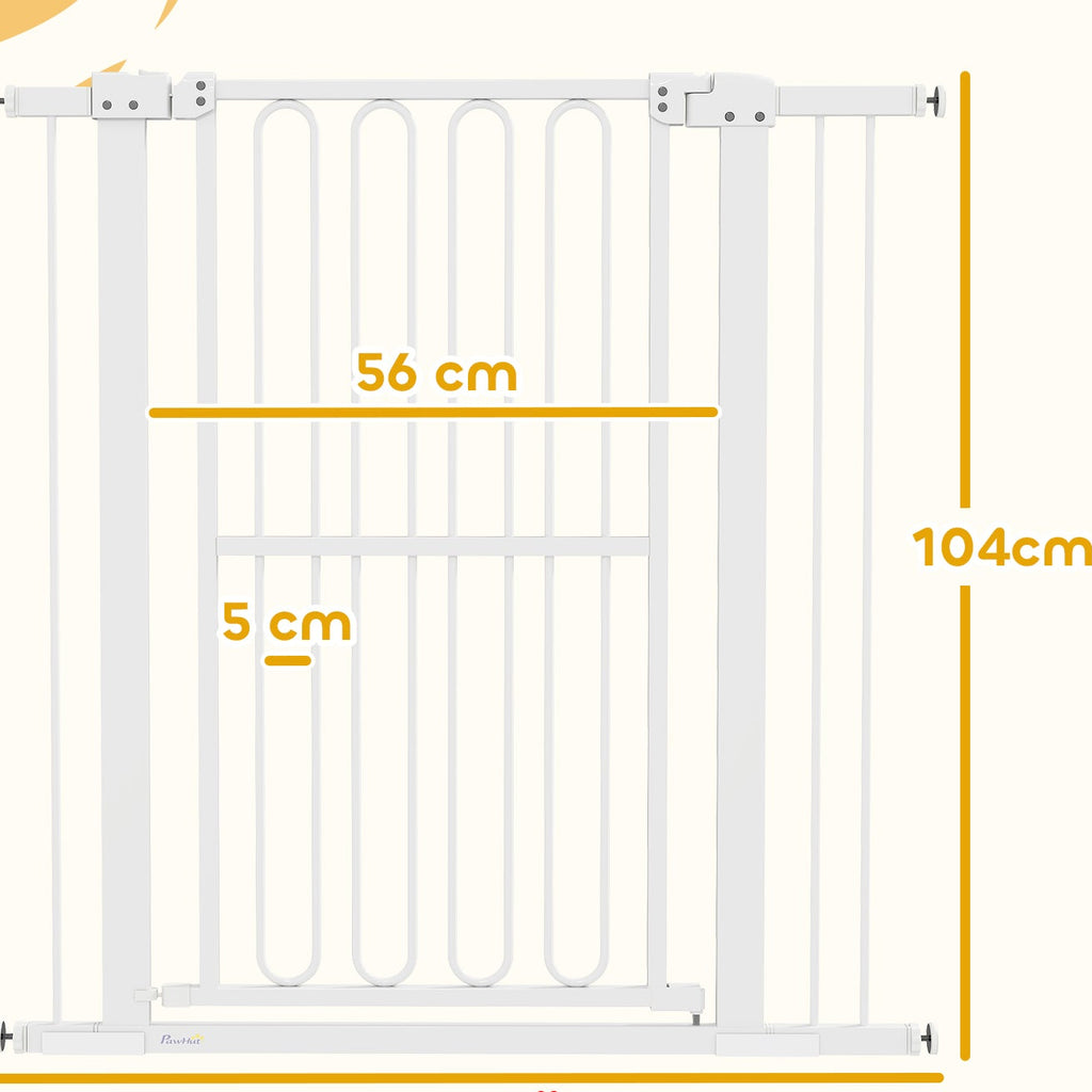 Extra Hög Hundgrind – Justerbar 76–104 cm (Vit, Utan Borrning)