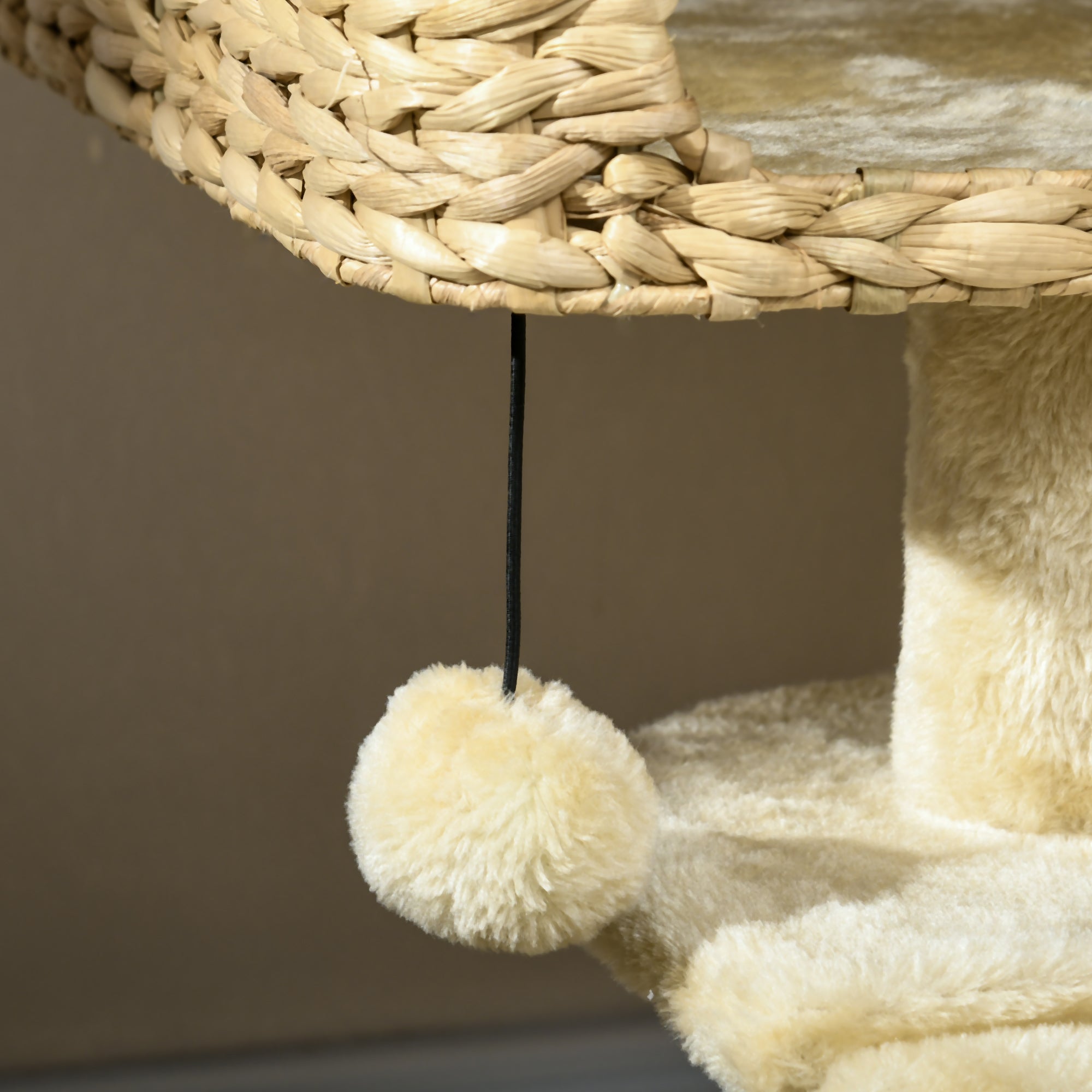Klösträd med naturlig vattenhyacint, ramp och hängmatta – Beige, 98 cm