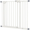 Säkerhetsgrind för Hundar och Husdjur, Justerbar 74-94 cm, Vit Metall