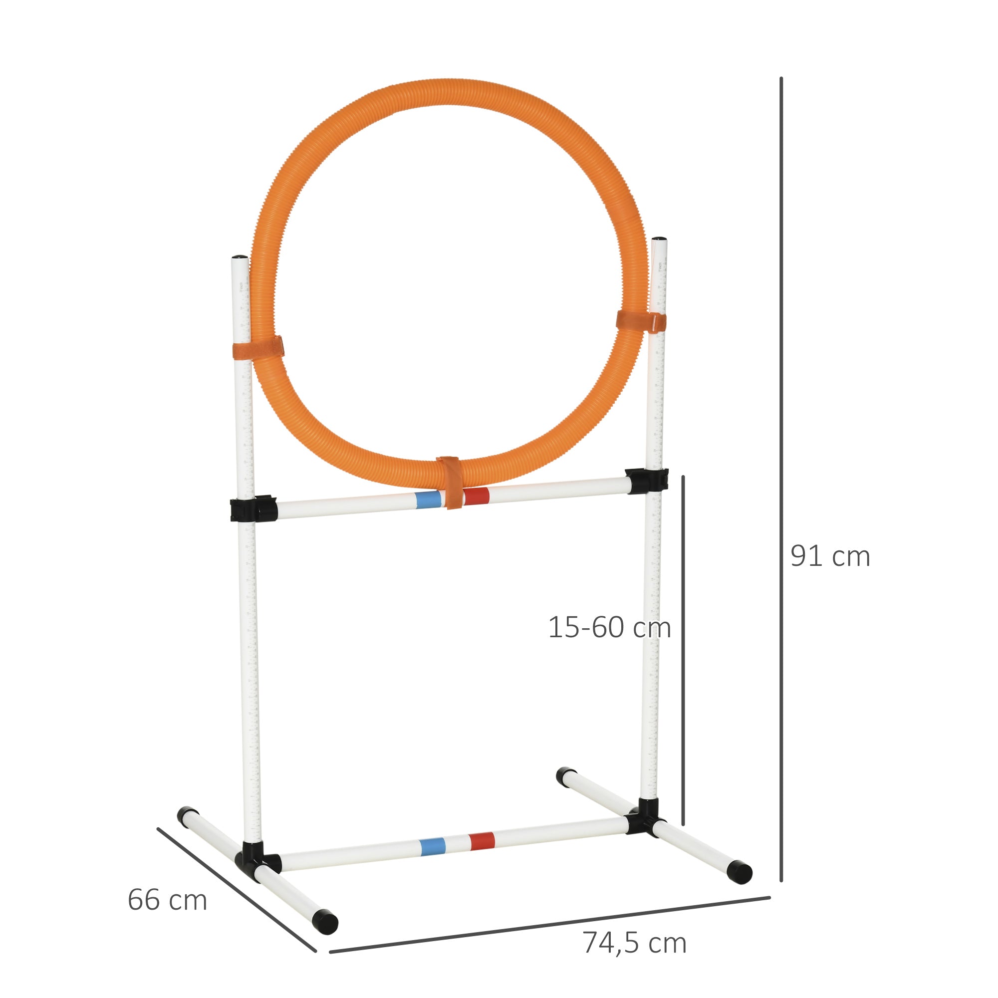 Agility Hoppring för Hundar – 2-i-1 Design med Transportväska – Orange/Vit