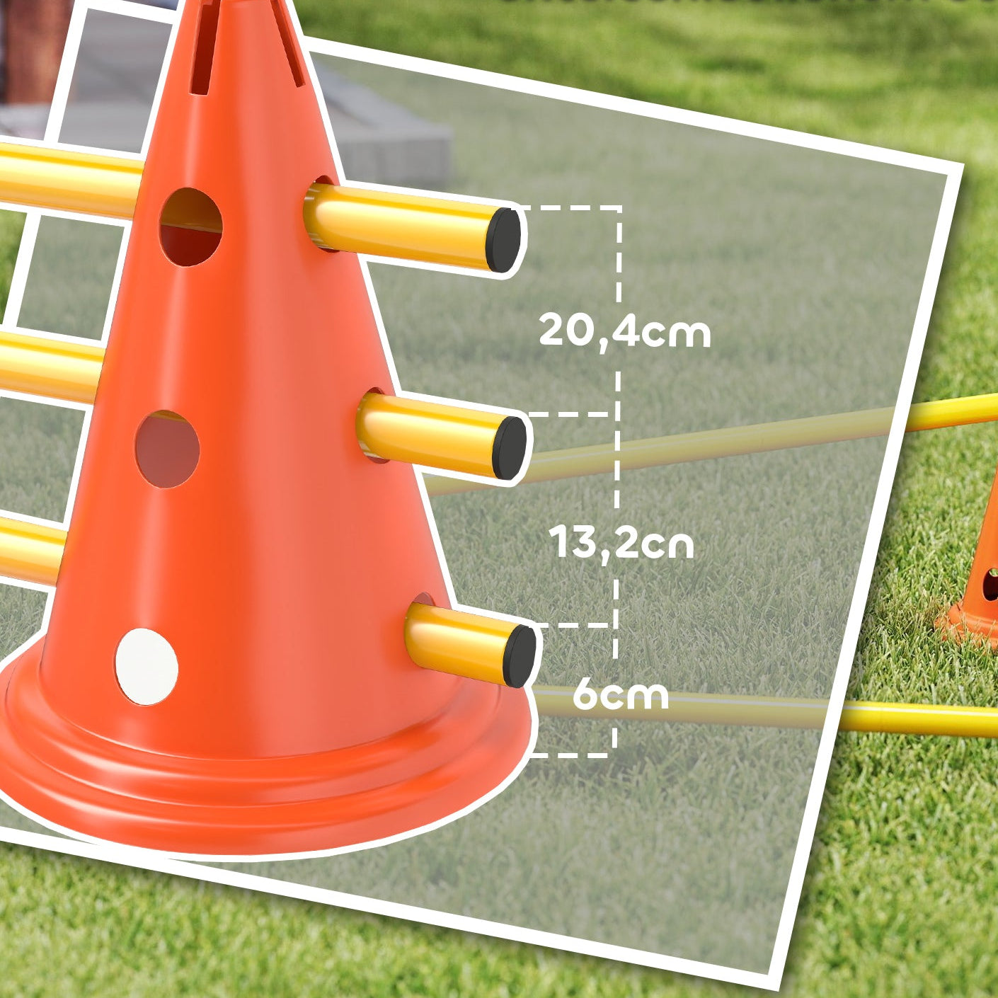 Agility-set för Hundar – 3 Justerbara Hinder med Koner & Väska (Orange/Gul)