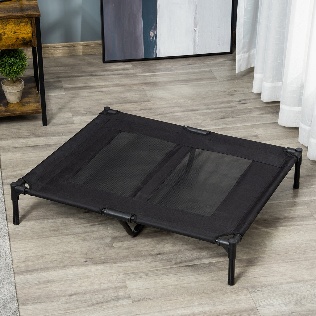 Upphöjd Hundbädd för Utomhusbruk – Svart – 92 x 76 cm