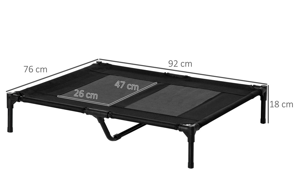 Upphöjd Hundbädd för Utomhusbruk – Svart – 92 x 76 cm