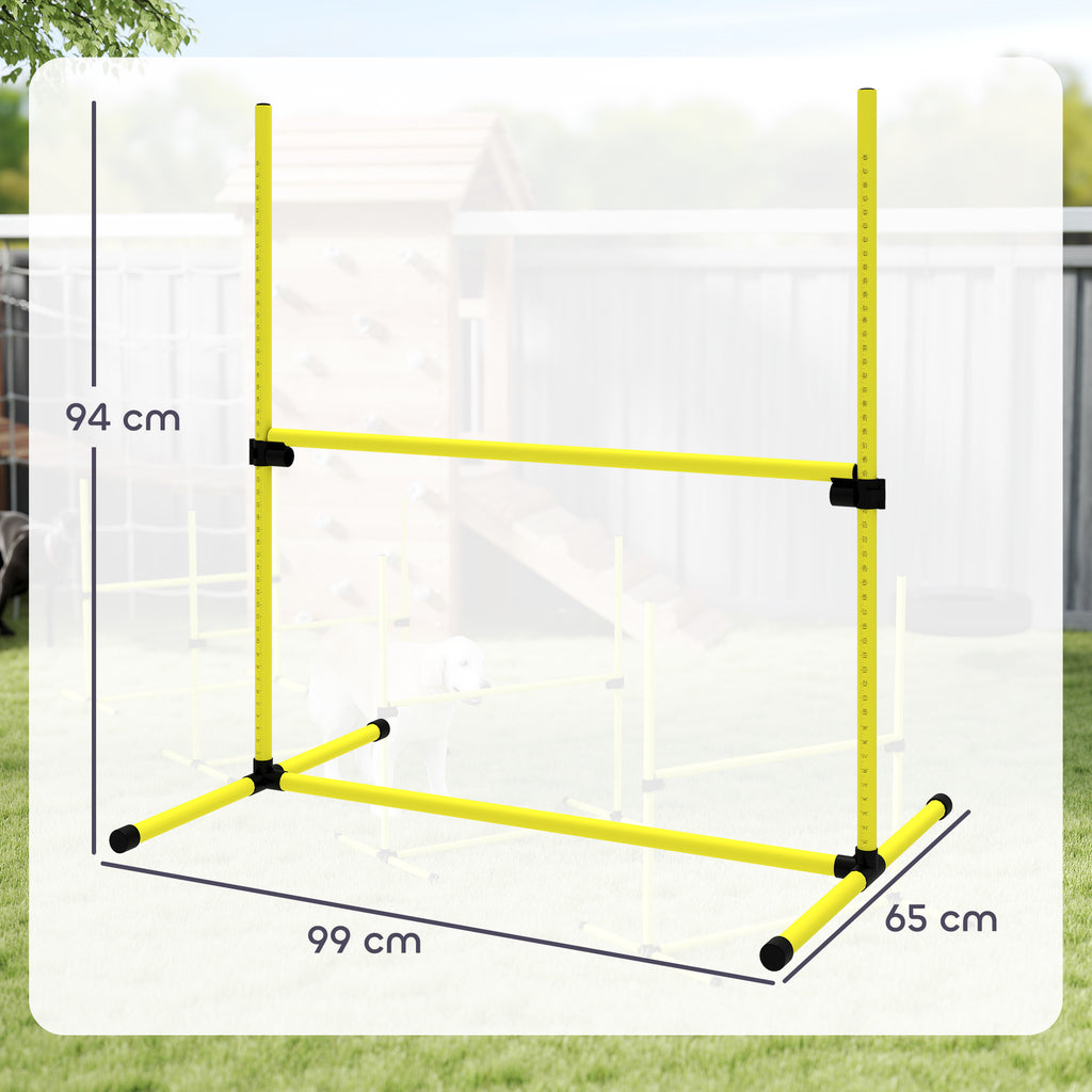 PawHut Agility-set för Hundar, Hinderbana med Hopphinder och Slalom, inkl. Bärväska, Gul