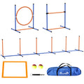 Komplett Agility-set för Hundar, Hinderbana med Tunnel, Slalom och Hoppring