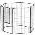 Robust Hundhage i Stål – 6 Paneler & Flexibel Design (Svart, 100 cm)