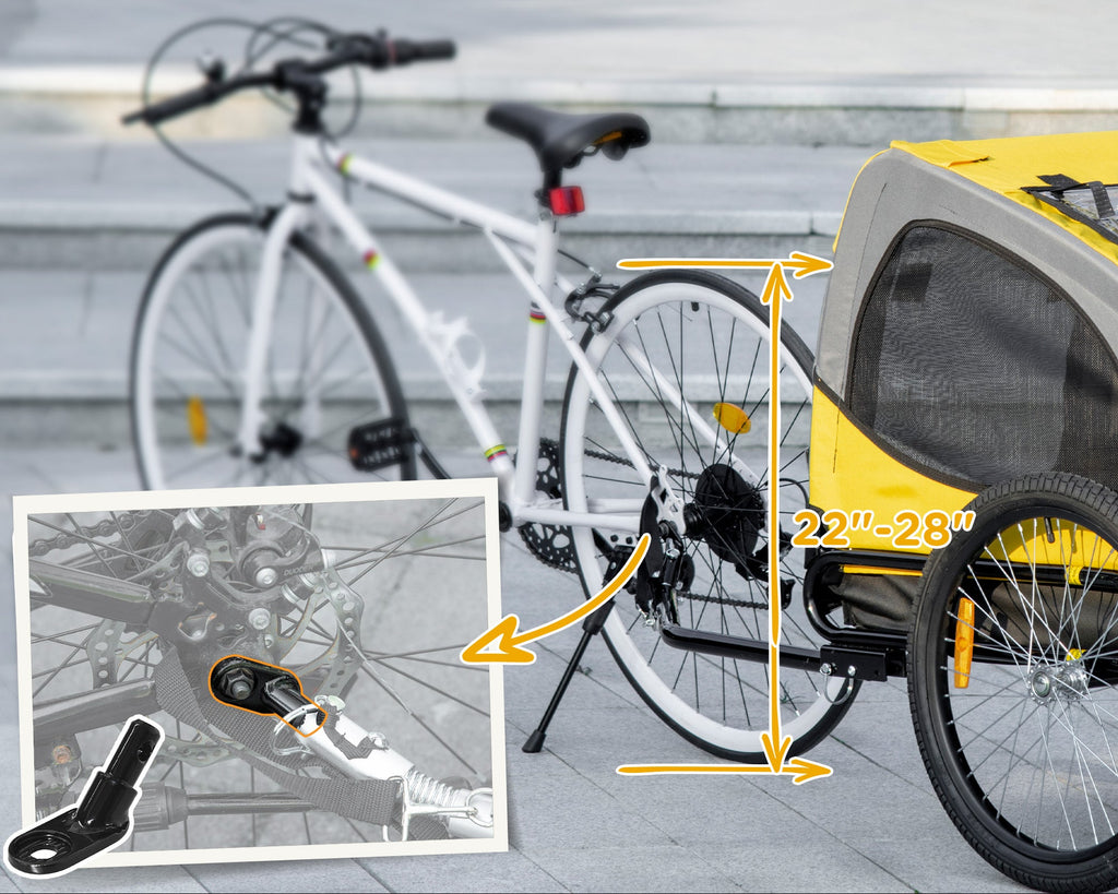 Gul Cykelkärra för Hund upp till 20 kg – Hög Synlighet och Säkerhet