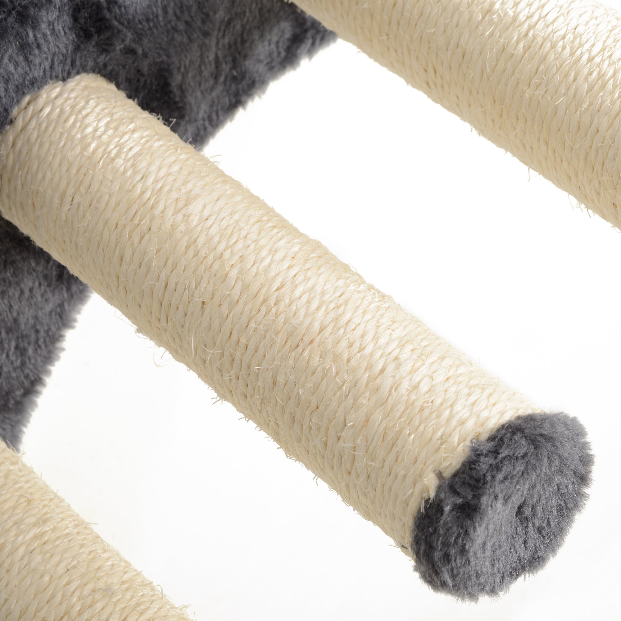 Väggmonterat klätterset för katt, 4 delar med hamak – Mörkgrå