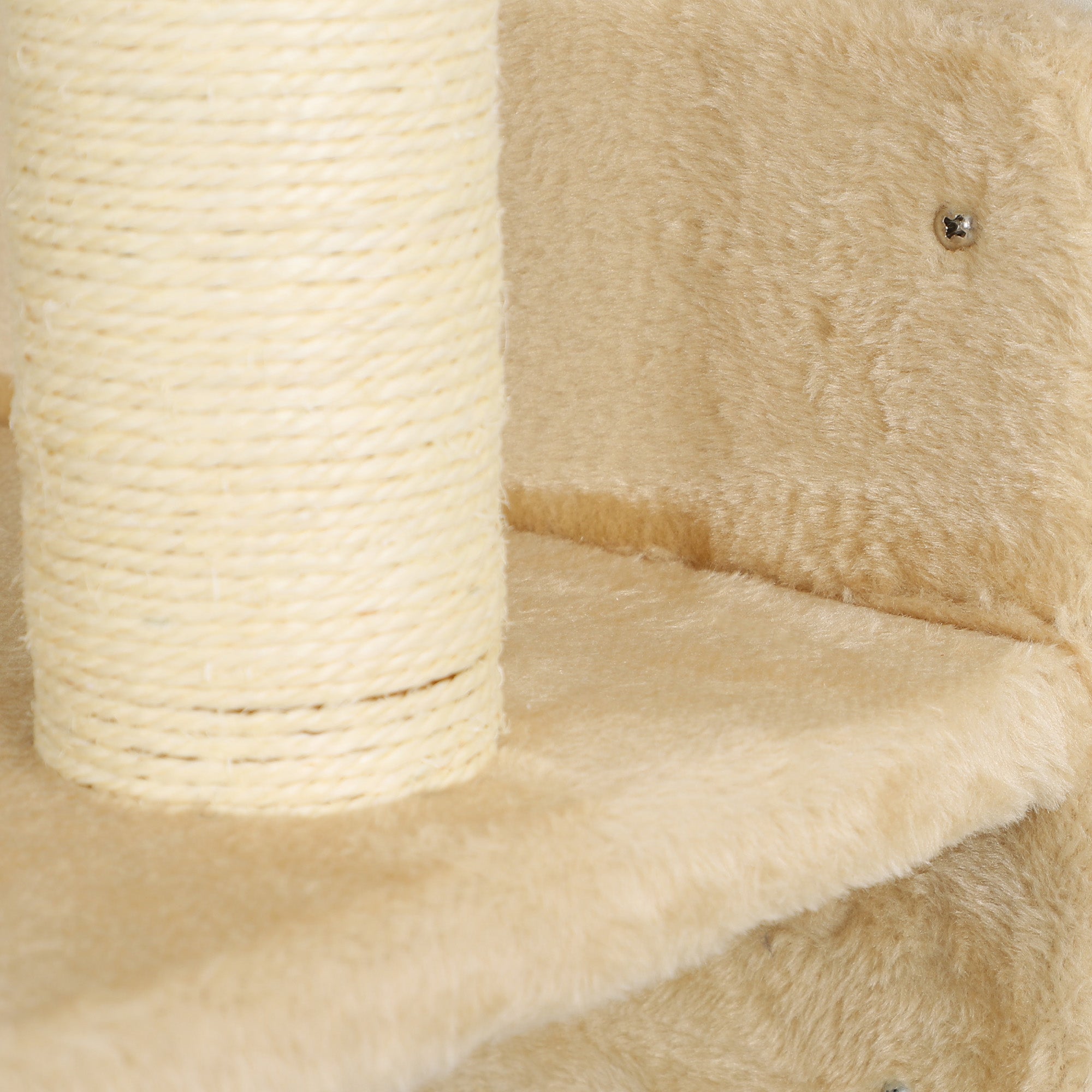 Väggmonterat klätterset för katt, 3 delar – Beige