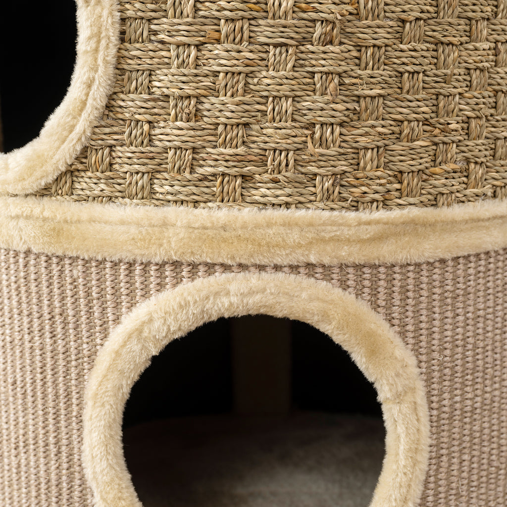 Stor klöstunna med 3 våningar, 79 cm hög – Ø 45 cm, Khaki/Brun