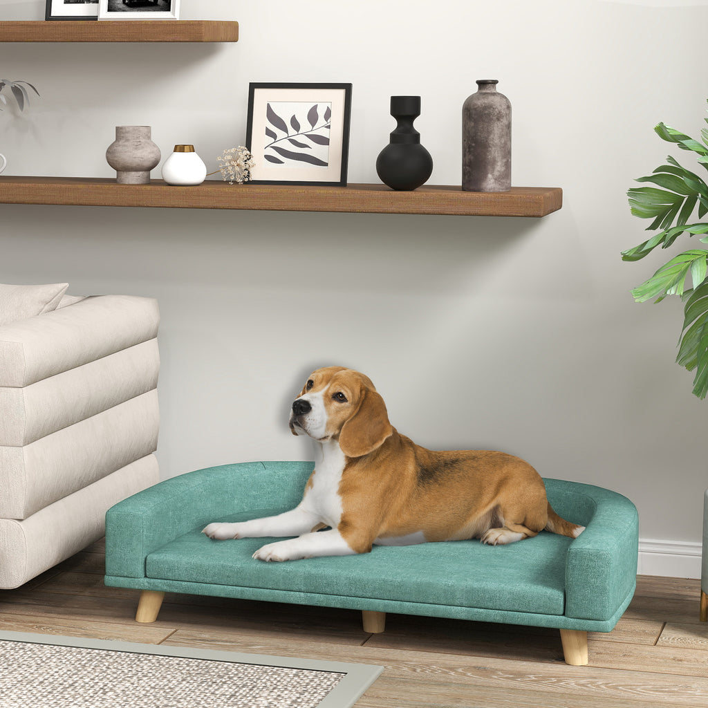 Elegant Hundsoffa med Tvättbar Dyna, Grön, 98x67x25 cm