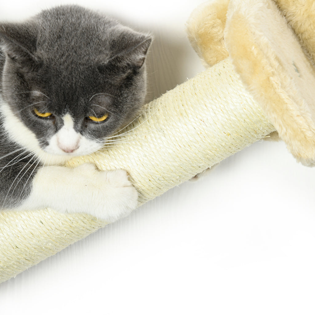 Vägghängt klätterset för katt i 5 delar – Beige