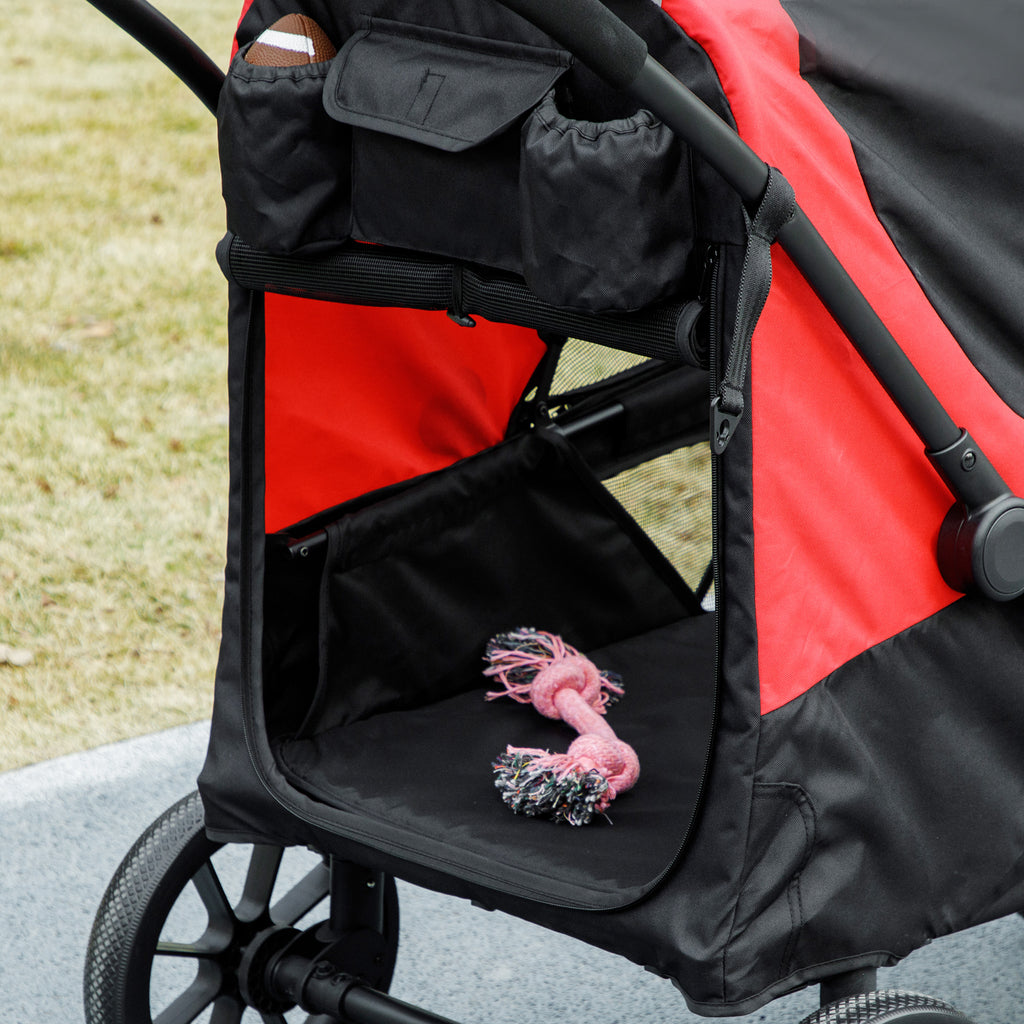 Hundvagn för Stora Hundar – Ihopfällbar med Stötdämpning (Svart, Max 30 kg)