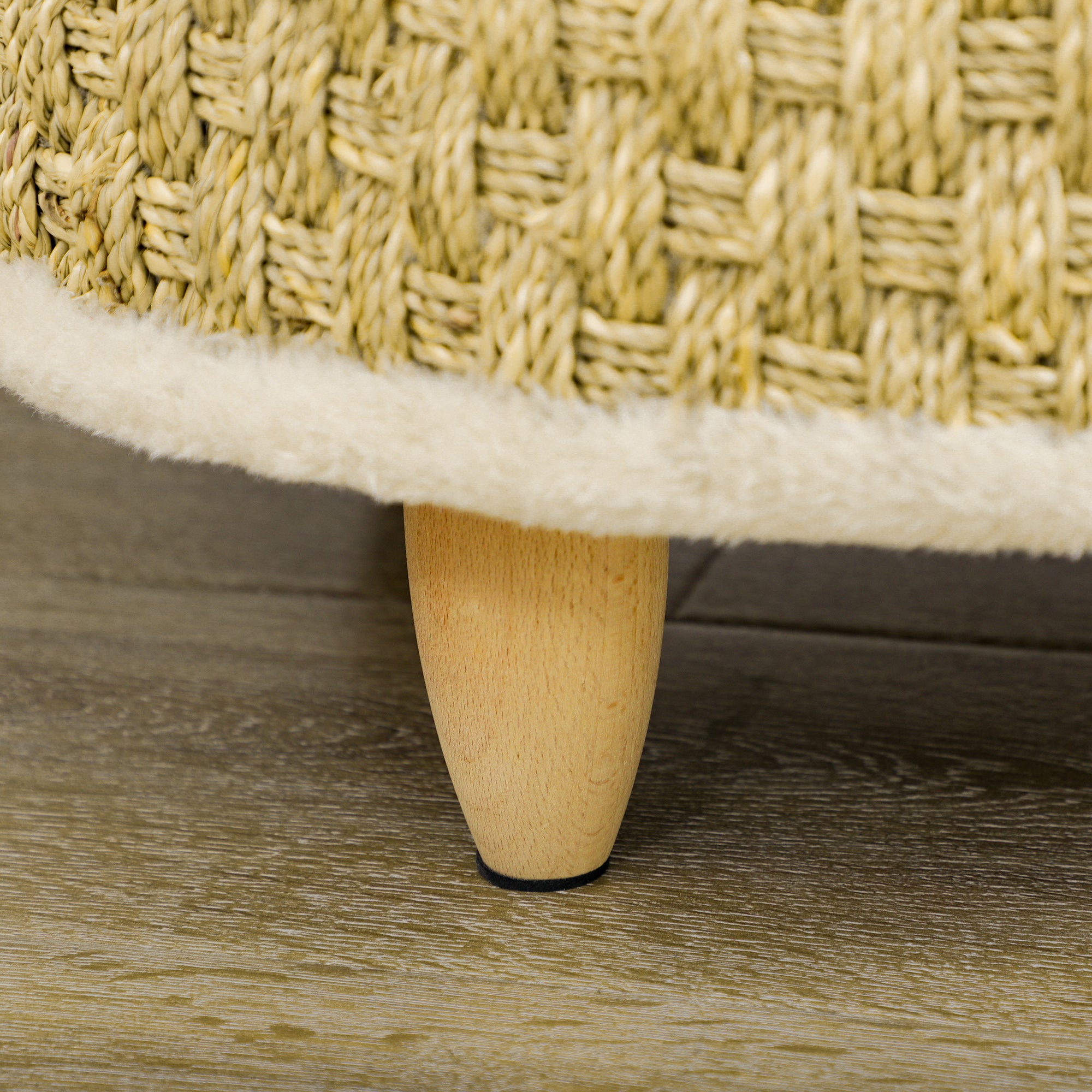 Djurbädd i flätat sjögräs med tvättbar kudde – Beige/Khaki