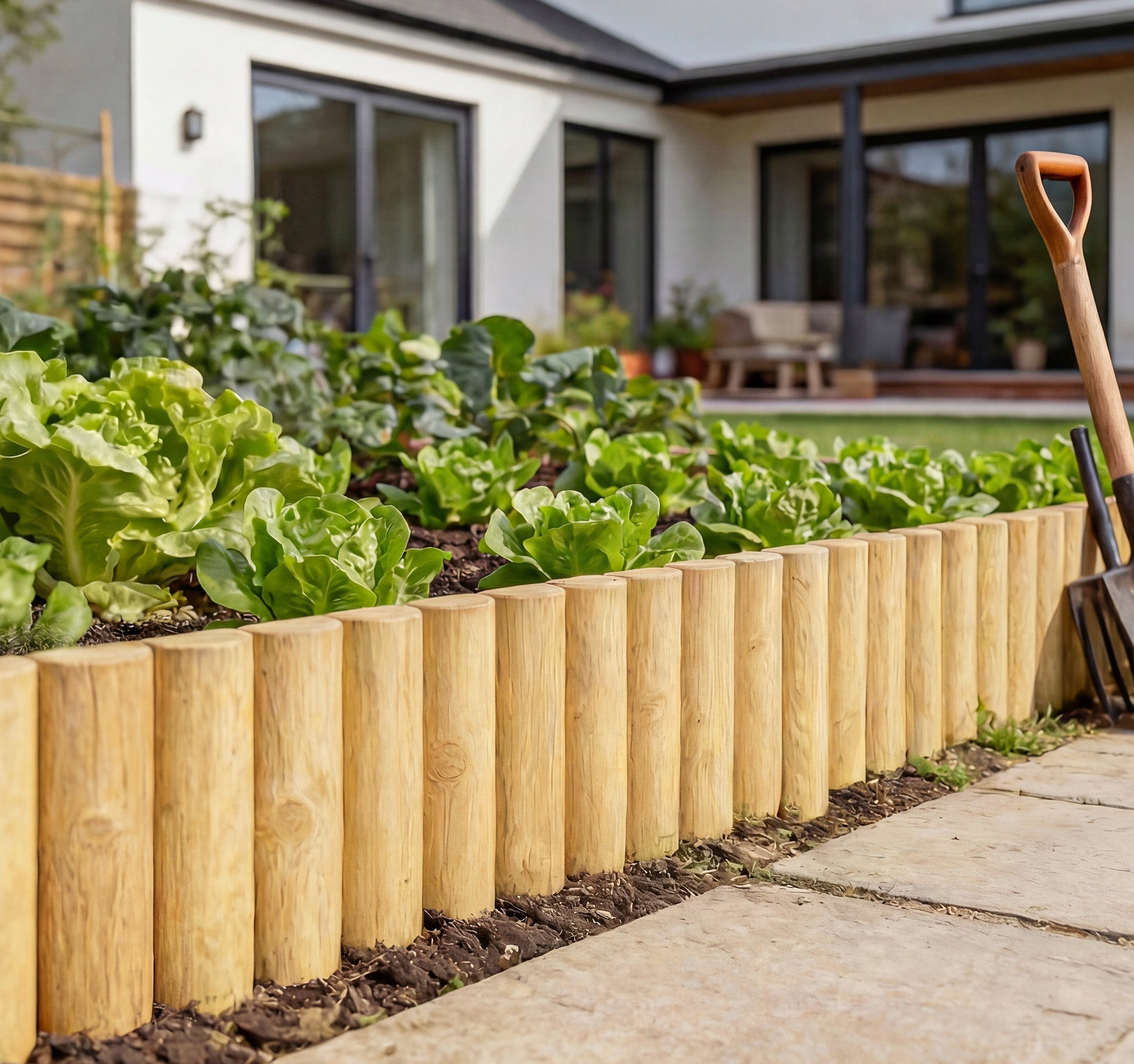 Trädgårdsstaket i Trä – Flexibel Rabattkant & Djurbarriär (176 x 30 cm)