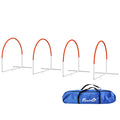 4-delat Agility-set för Hundar – Träningsredskap med Bärväska, Vit/Orange