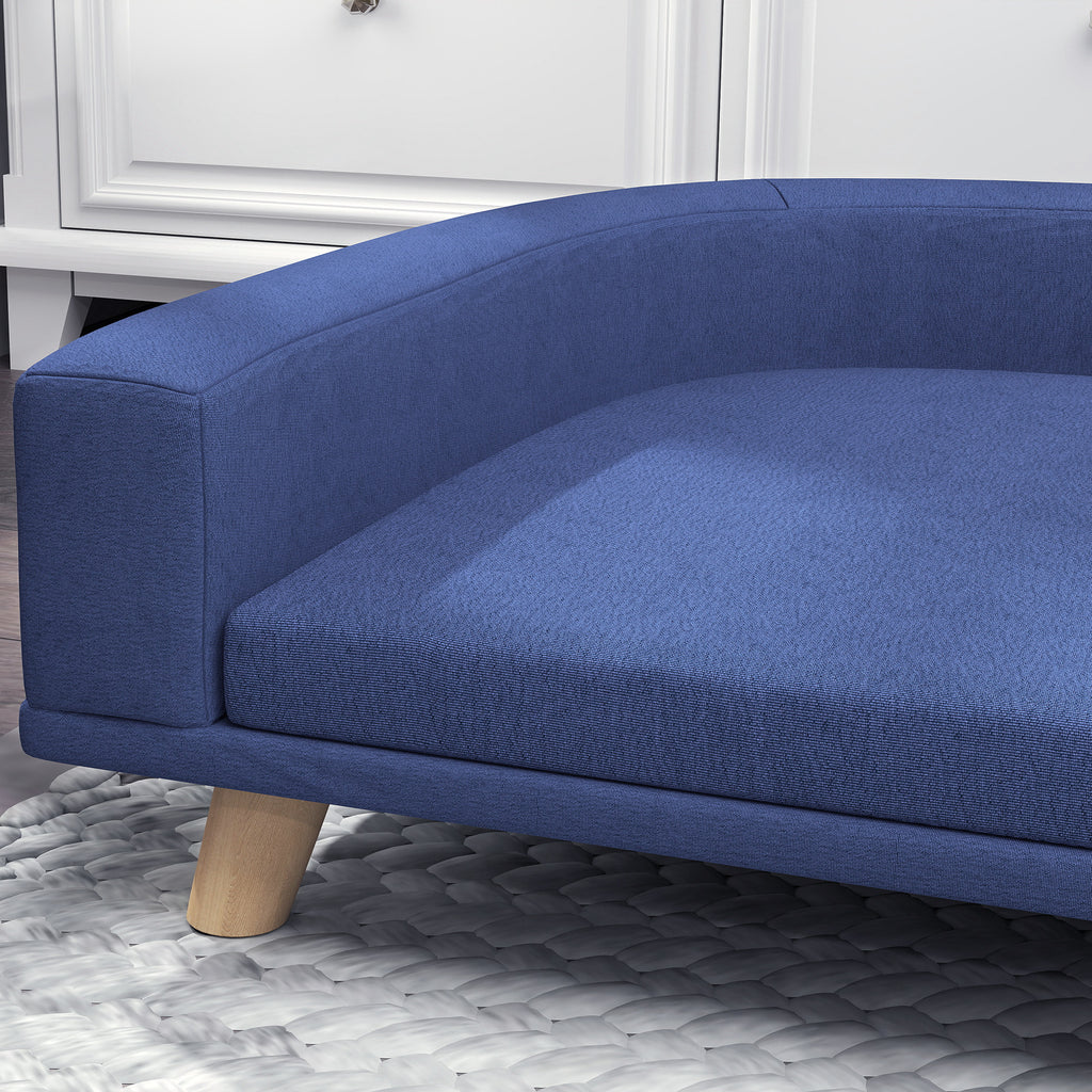 Lyxig Hundsoffa med Tvättbar Dyna – Elegant Design (Blå, 98x67 cm)