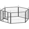 Hundhage / Valphage i Stål – 6 Paneler & Flexibel Design (Grå, 60 cm)