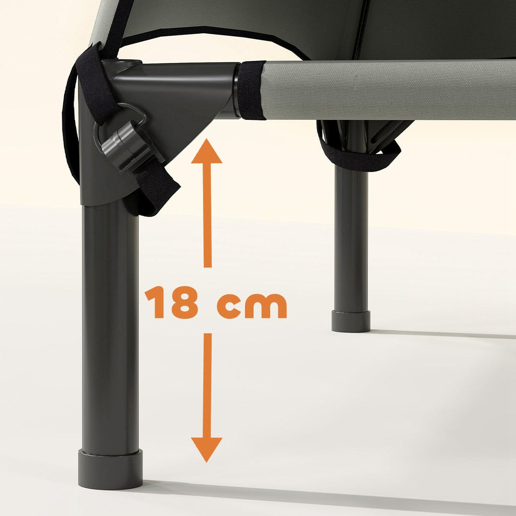 Hundsäng för Utomhusbruk med Soltak – Upphöjd (Ljusgrå, Max 30 kg)