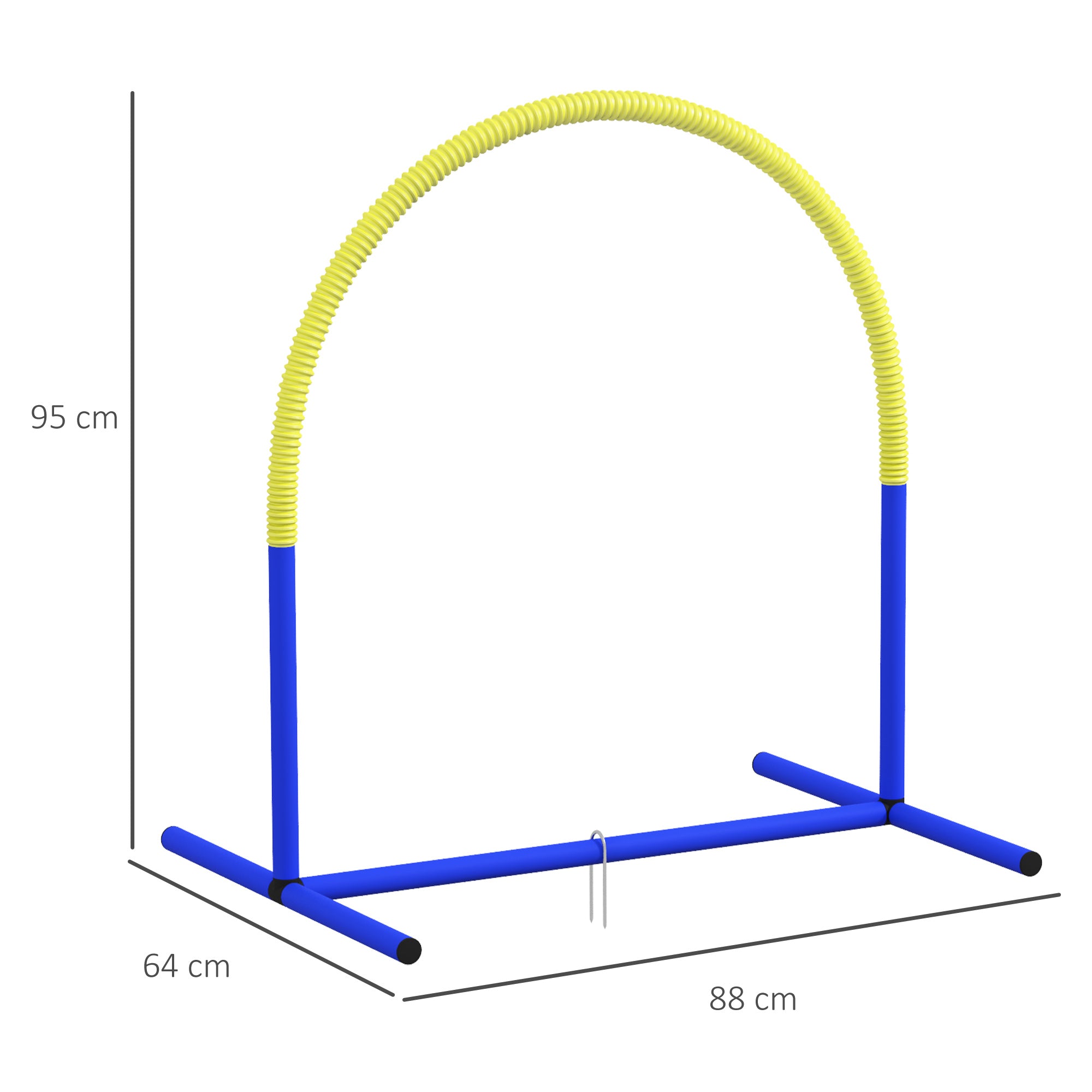 PawHut Agility-set för Hundar, 4 Bågar för Hinderbana, inkl. Bärväska, Blå/Gul