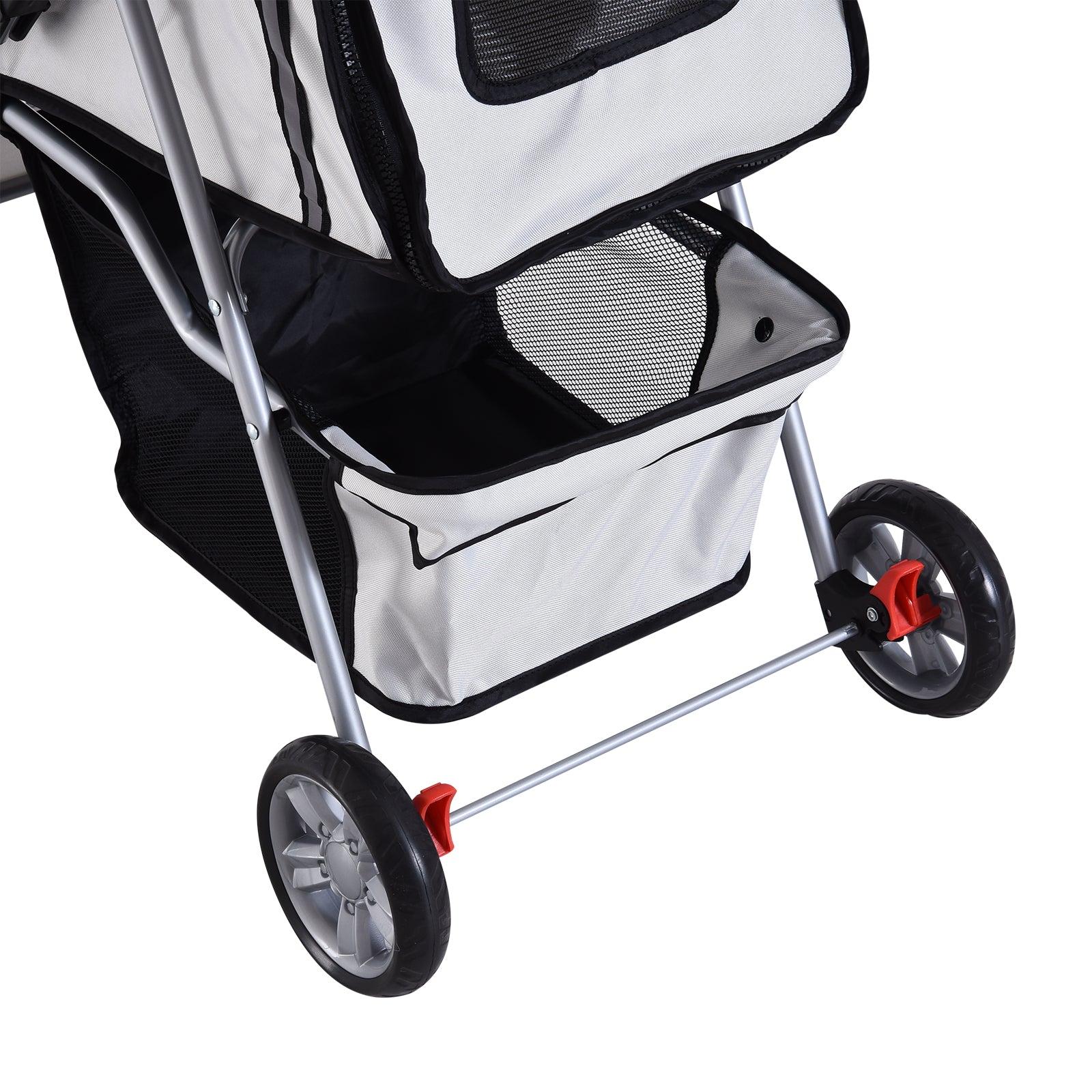 PawHut Hopfällbar Hundvagn – Silver – Upp till 10 kg