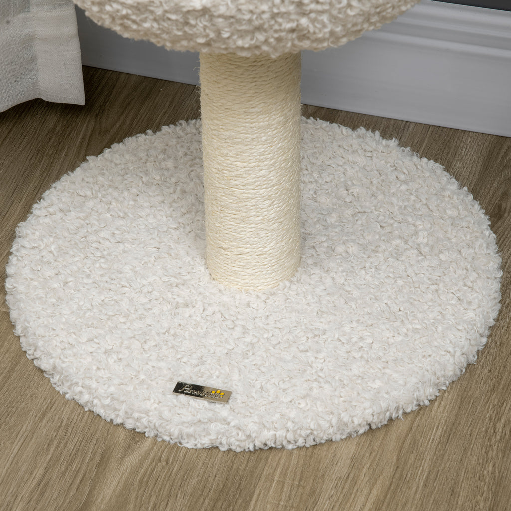 Klösträd i fårdesign med kattgrotta och tvättbar dyna – Cremevit