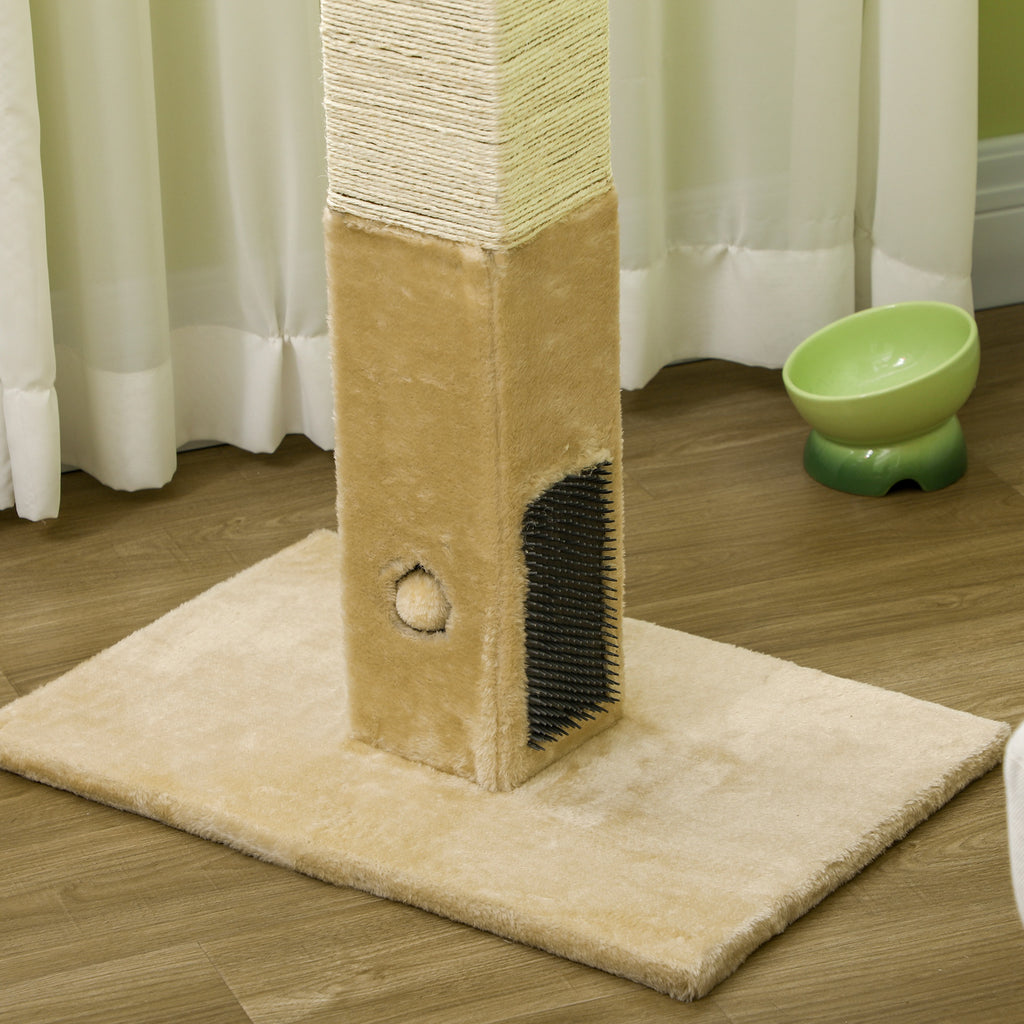 Robust klöspelare med massageborstar och leksaker – Beige, 79 cm