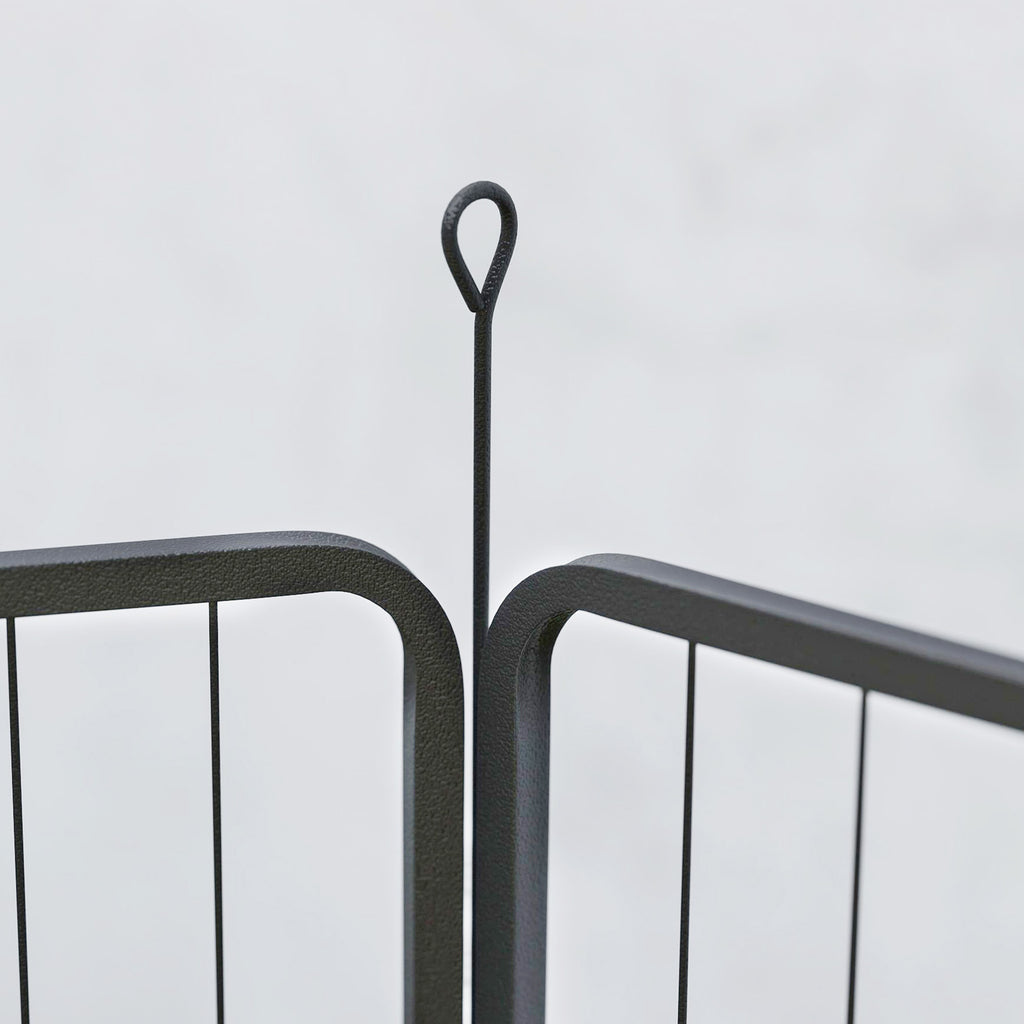 Robust Hundhage i Stål – 6 Paneler & Flexibel Design (Svart, 100 cm)