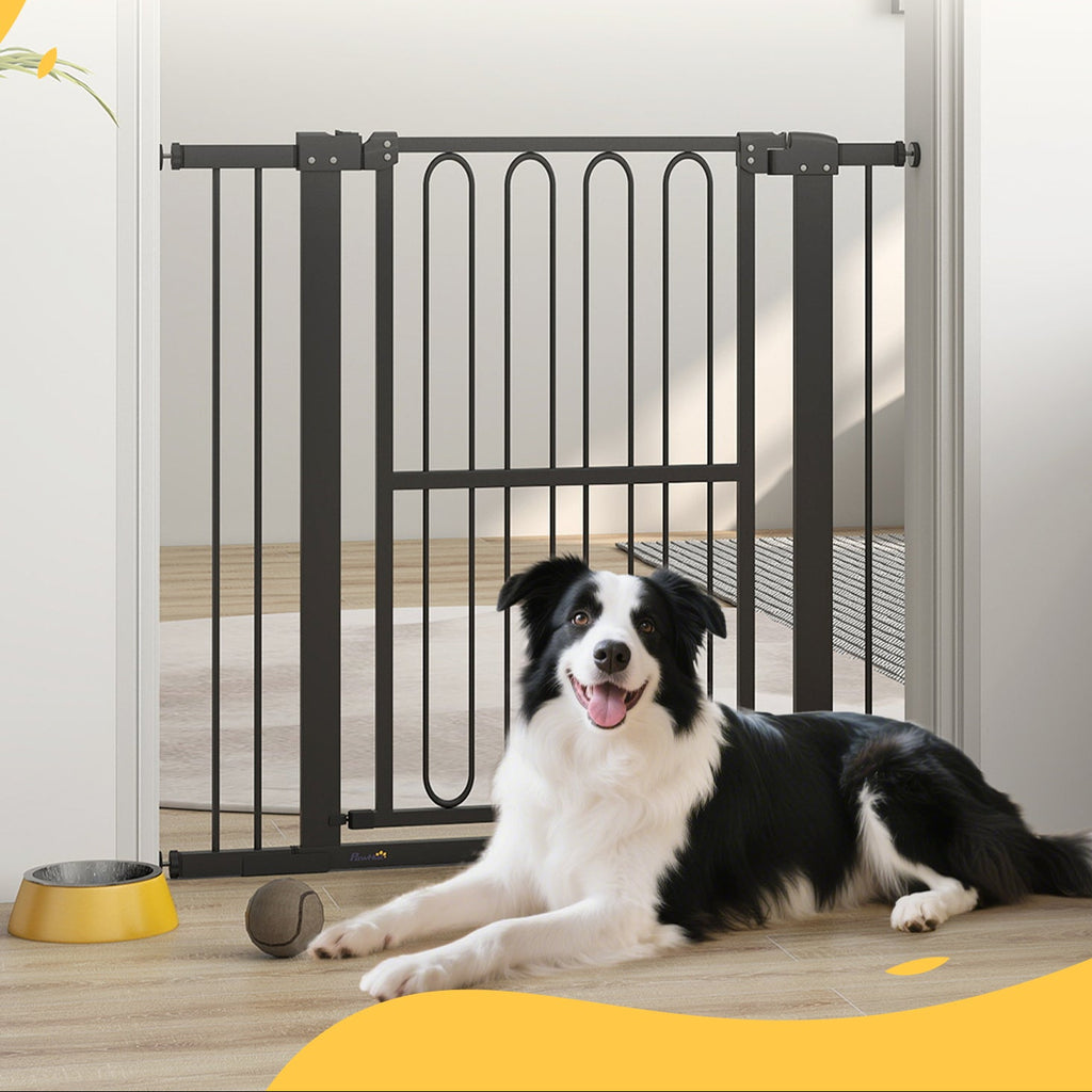 Säkerhetsgrind för Hund – Tryckmonterad & Justerbar (Svart, 76-104 cm)