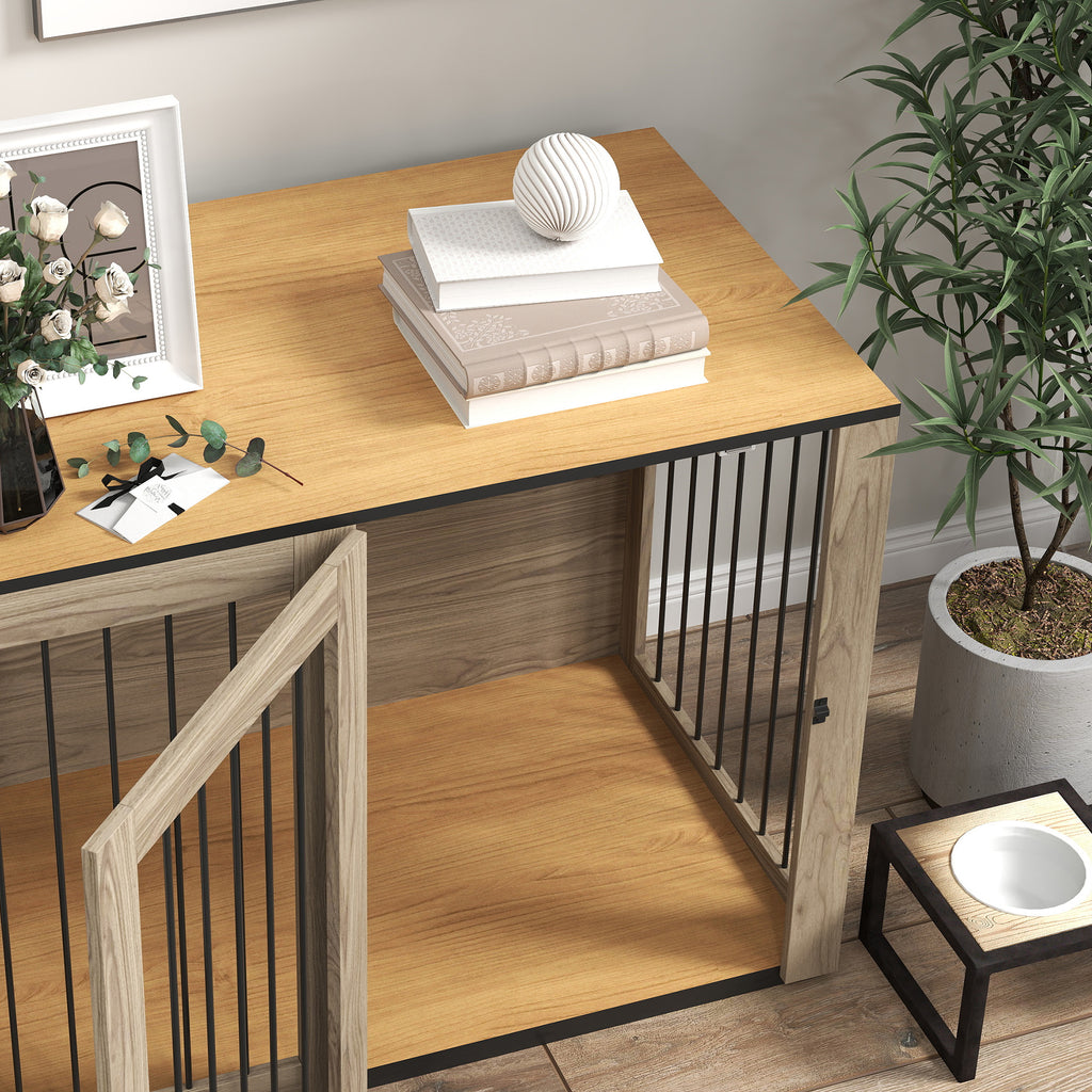 Hundbur i Möbeldesign – Stilren Inomhuskoja i Ek (106 cm)