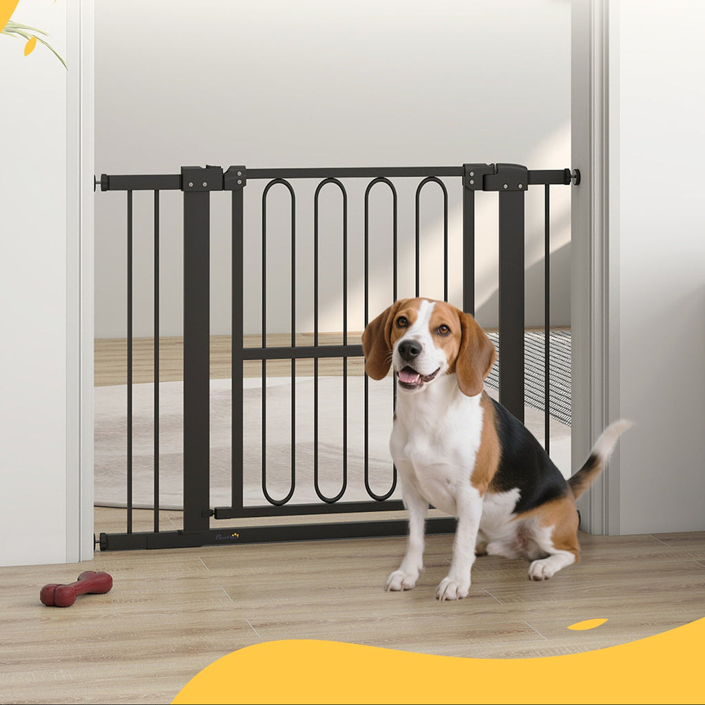 Säkerhetsgrind för Hund – Tryckmonterad & Justerbar (Svart, 76-104 cm)