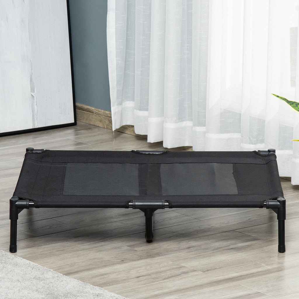 Upphöjd Hundbädd för Utomhusbruk – Svart – 92 x 76 cm