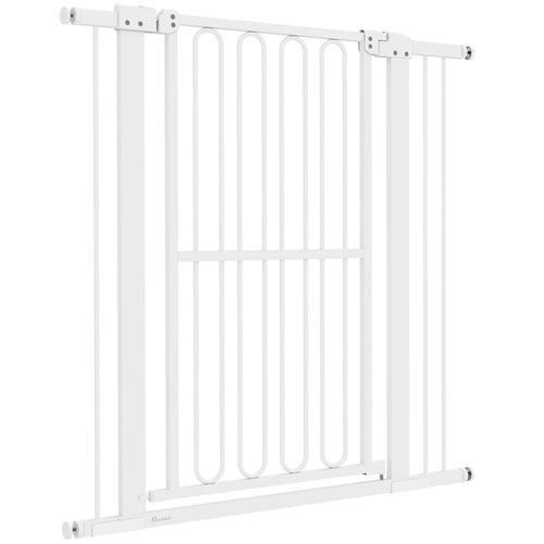 Extra Hög Hundgrind – Justerbar 76–104 cm (Vit, Utan Borrning)