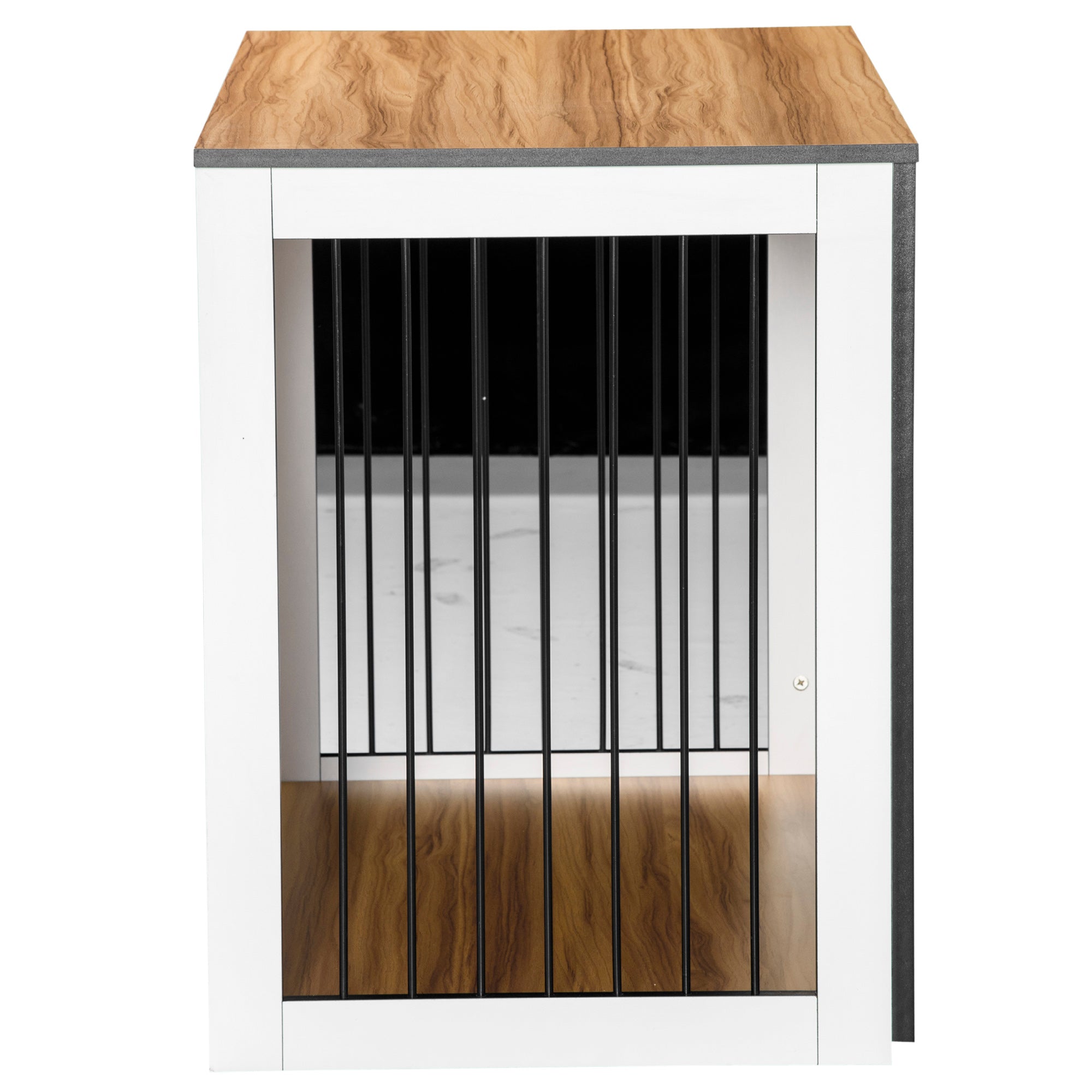 PawHut Dekorativ Hundbur Möbel – Mörk Valnöt/Vit – 106 x 60 x 76 cm