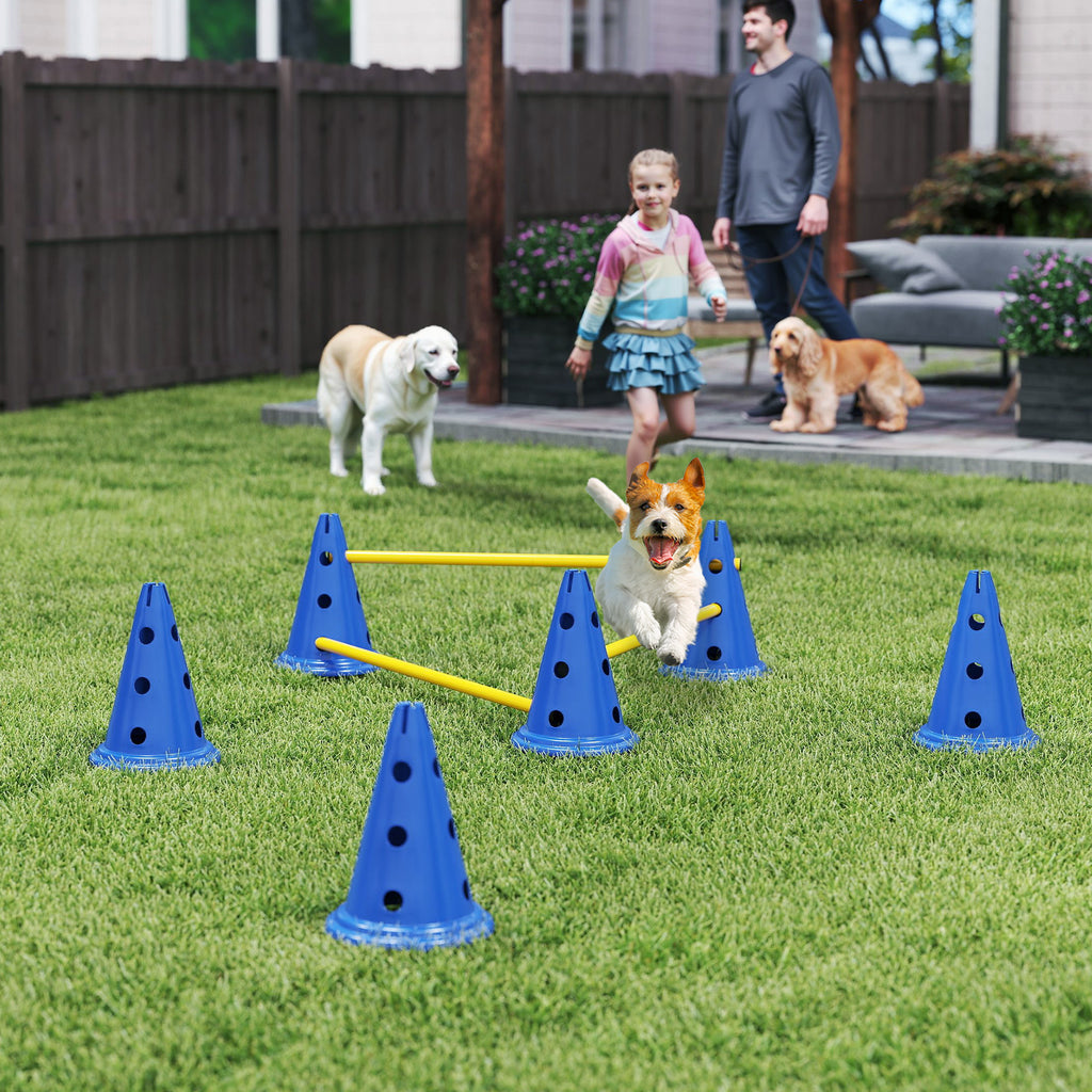 Agility-set för Hundar – 3 Justerbara Hinder med Koner & Väska