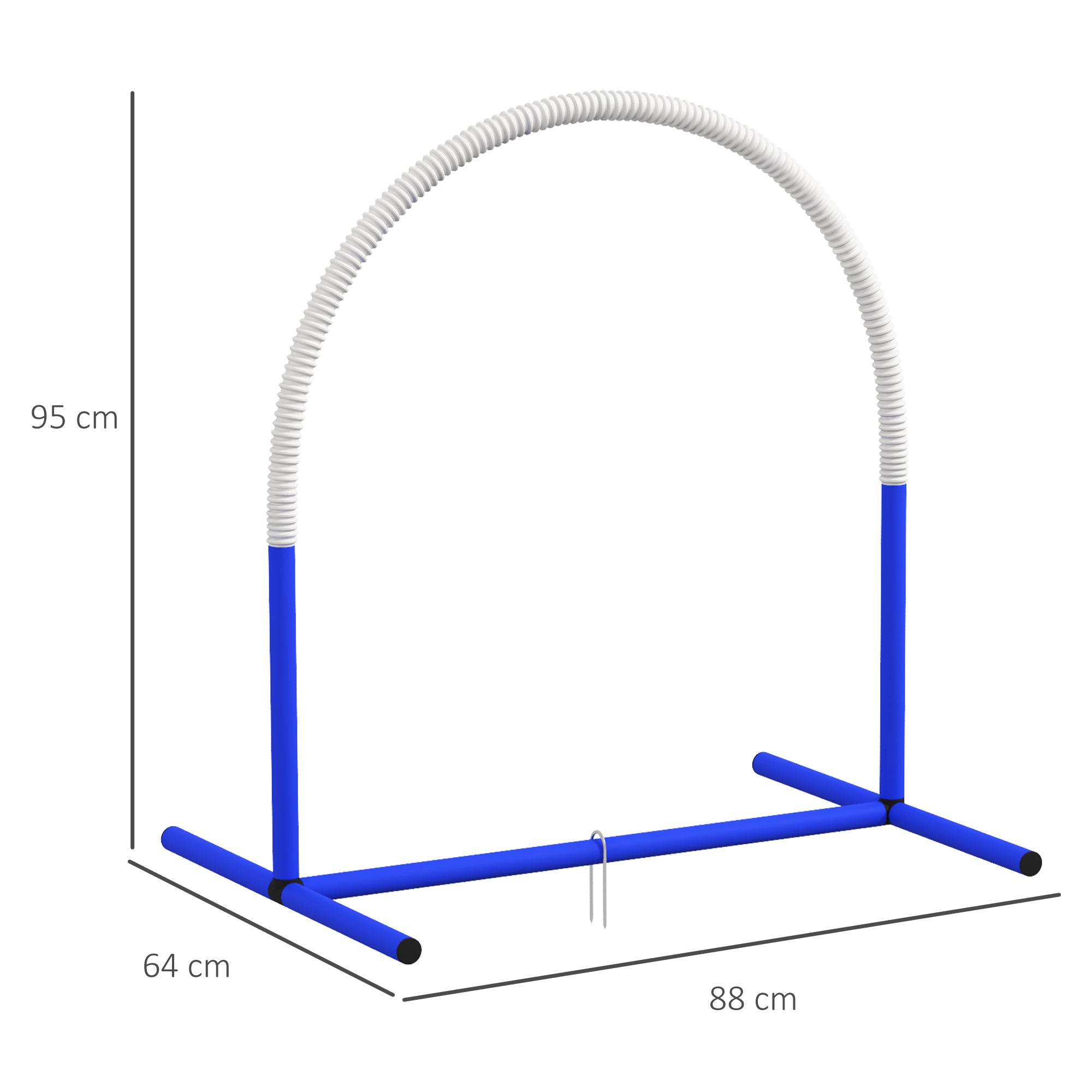 PawHut Agility-set för Hundar, 4 Bågar för Hinderbana, inkl. Bärväska, Blå/Vit