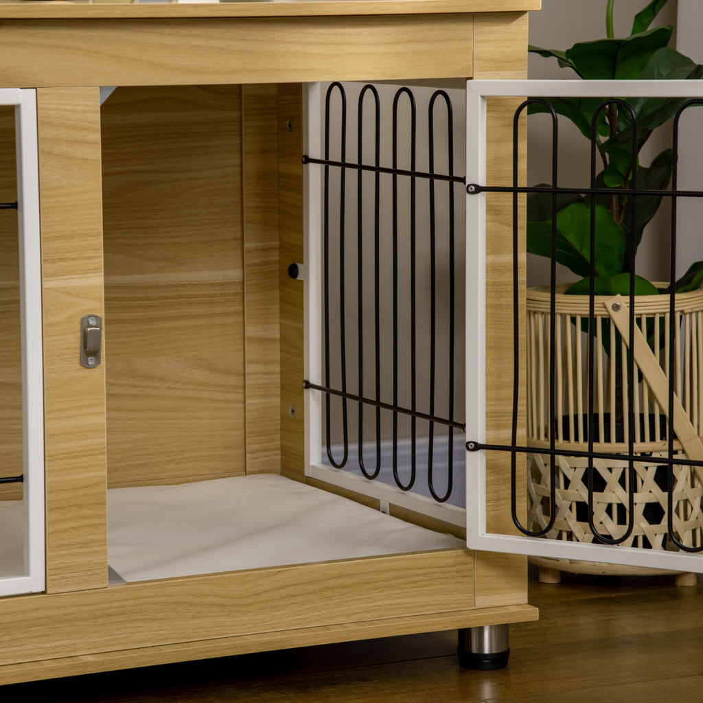 PawHut Dekorativ Hundbur Möbler med mjuk dyna – 90 x 58 x 65 cm