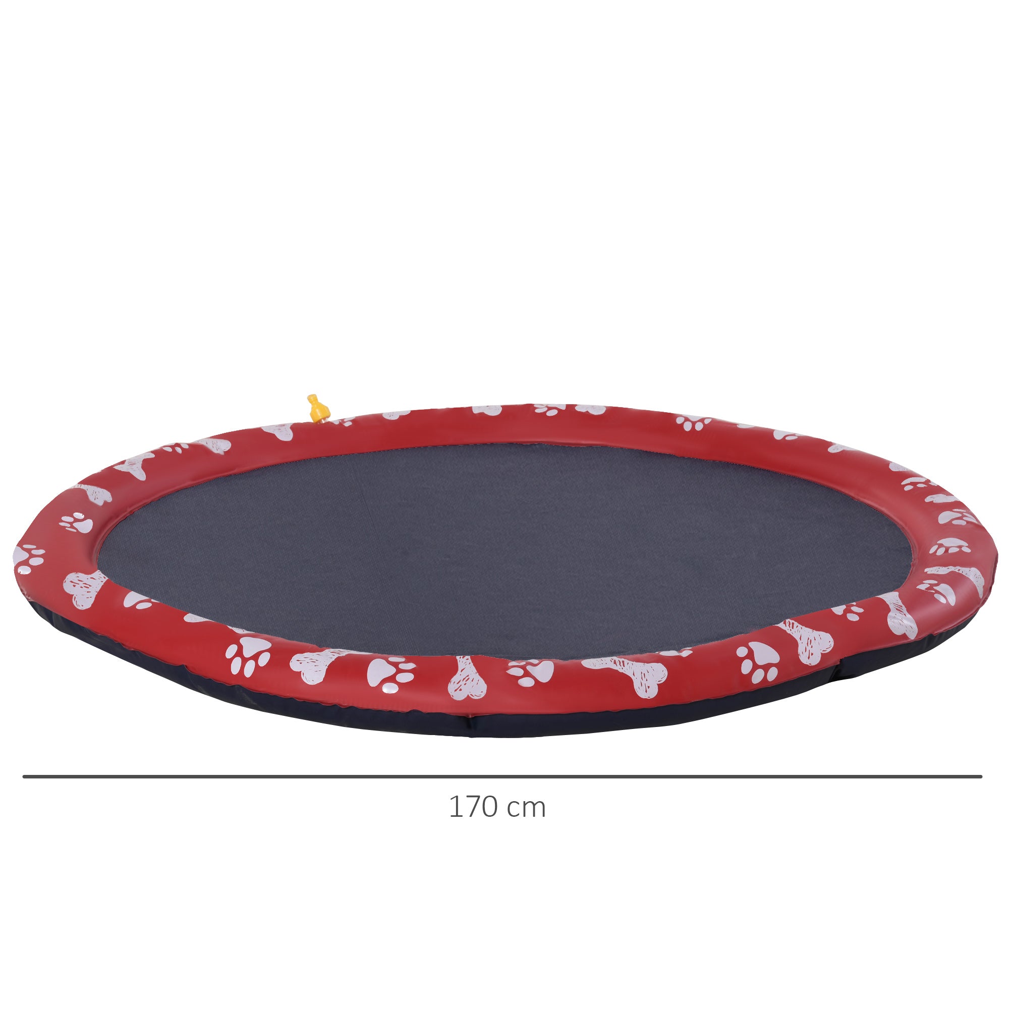 XXL Hundpool med Vattenspridare – Halkfri & Robust – Röd – Ø170 cm