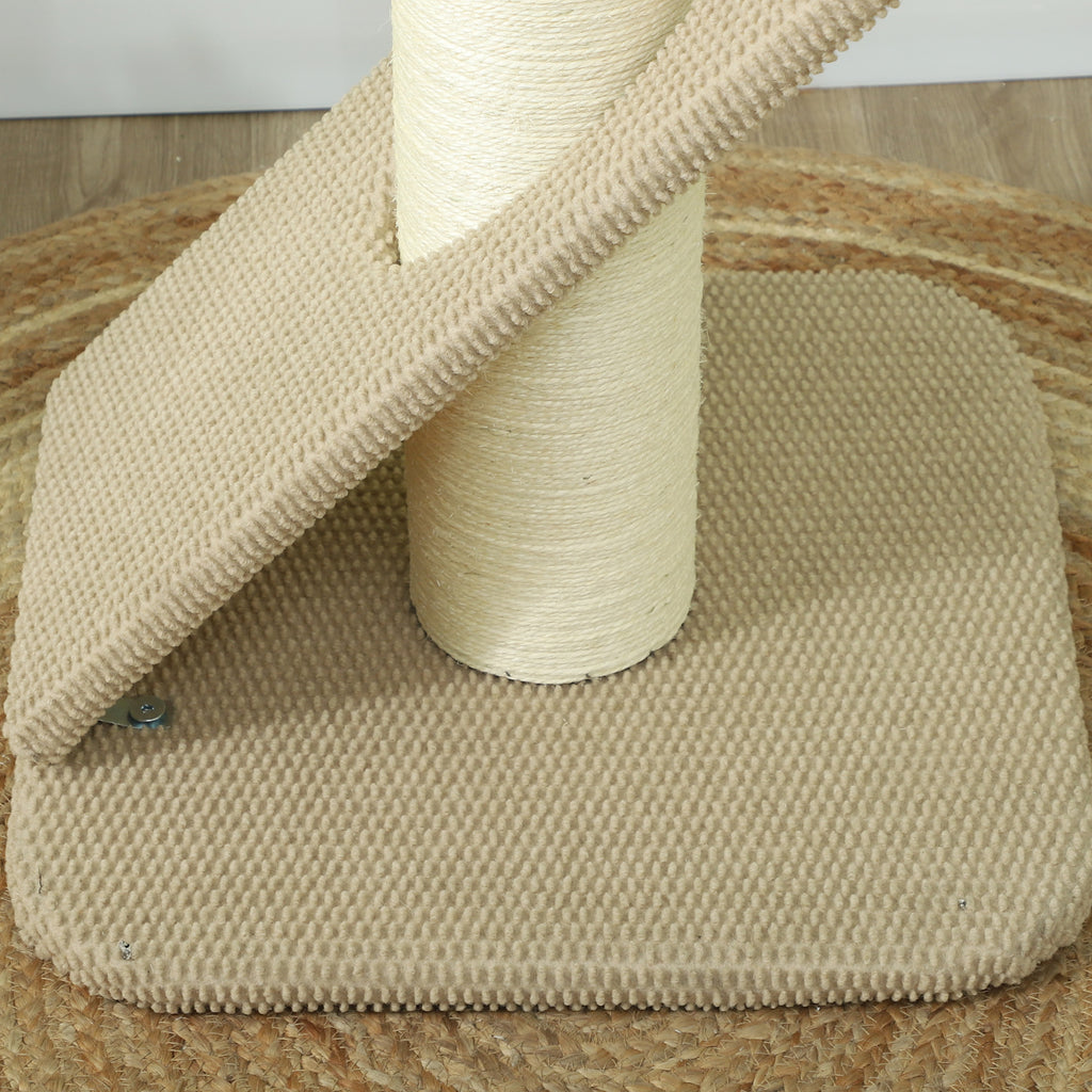 Robust klöspelare med lekboll och klösbräda – Ljusbrun, 84 cm