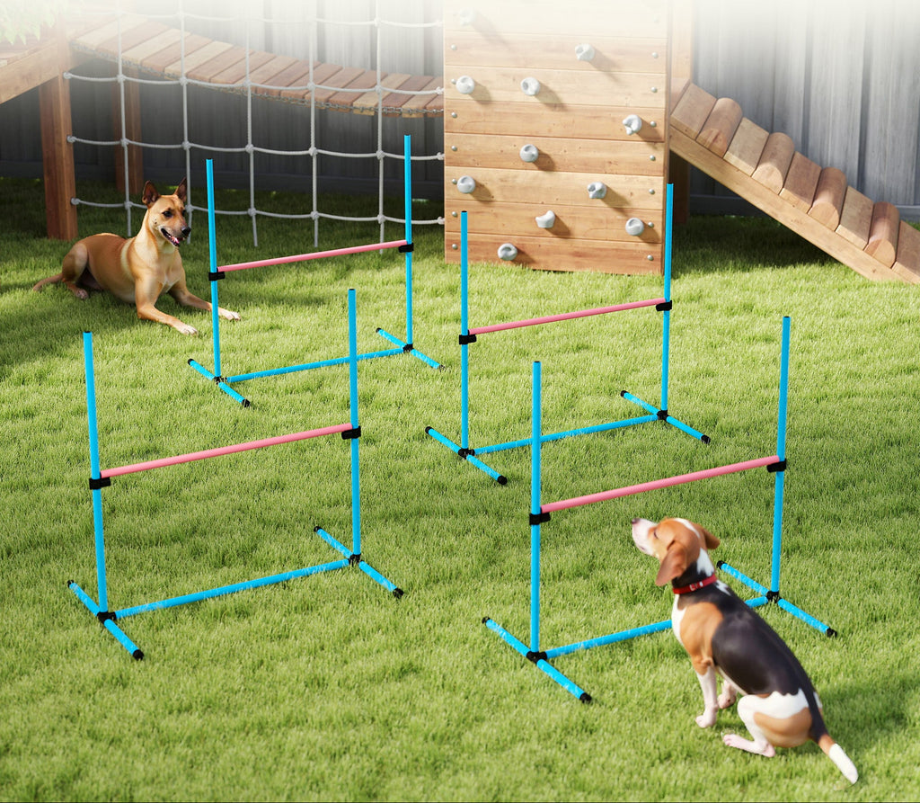 Agility-set för Hundar – 4 Justerbara Hinder med Förvaringsväska