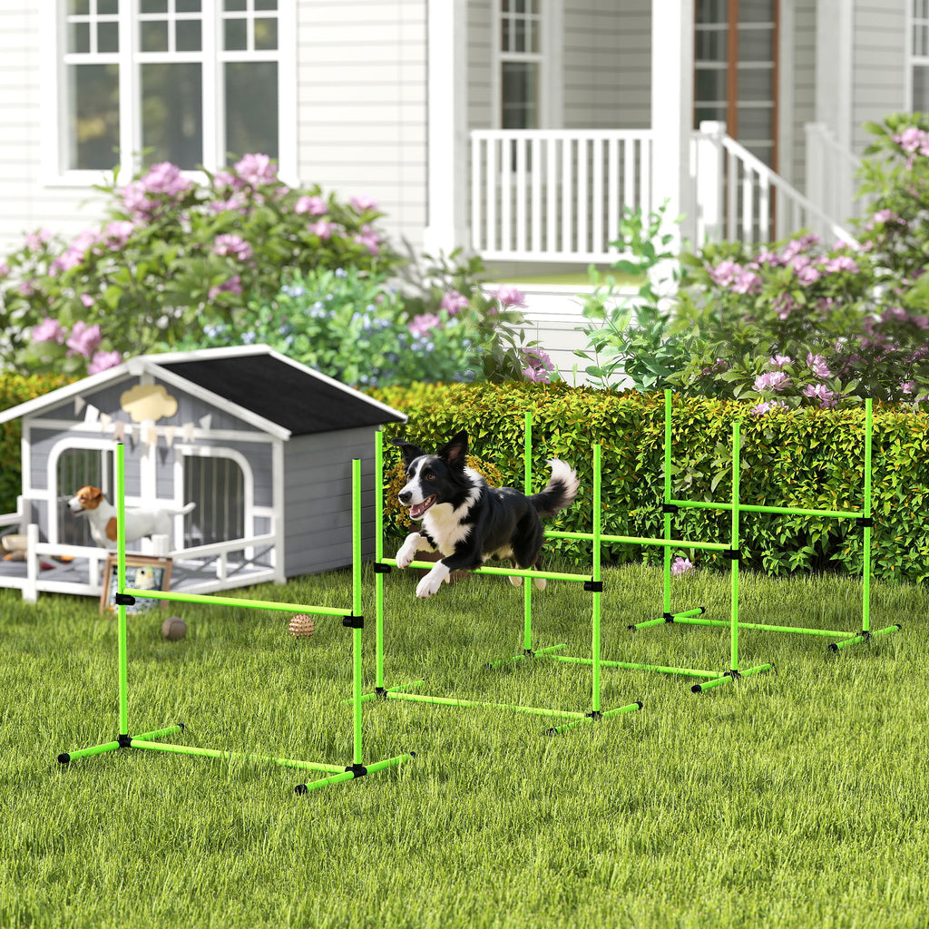 Grönt agility-hinder för hundar – Justerbart hopphinder för träning utomhus och inomhus
